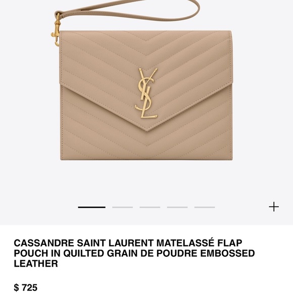 ⛔️SOLD⛔️ SAINT LAURENT MATELASSÉ FLAP POUCH IN QUILTED GRAIN EMBOSSED LEATHER - Picture 12 of 13